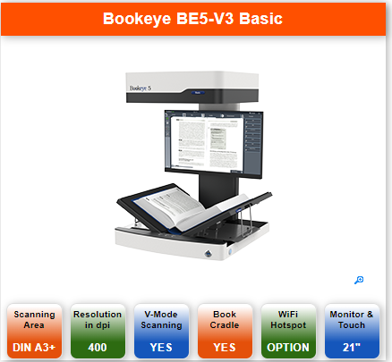 Bookeye ® 5 V3 Scanner per libri sopraelevato di base - Shop Arşivist